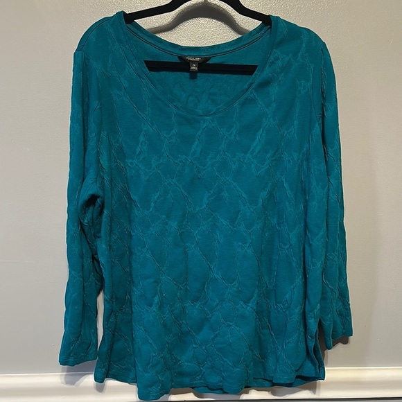 Simply Vera Vera Wang Tops - Simply Vera Vera Wang Relaxed Green and Blue Blouse